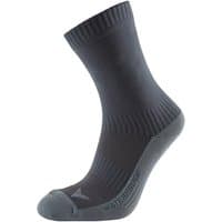 Black Altura waterproof socks with ribbed cuffs and reinforced heel and toe.