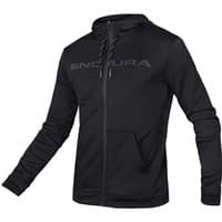 Black Endura Hummvee Hoodie with front zipper, drawstring hood, and kangaroo pocket, featuring subtle logo on chest.