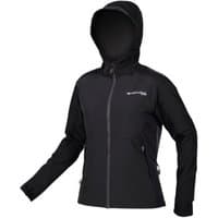 Black Endura MT500 women's cycling jacket with hood, full zip, and PrimaLoft Gold insulation.