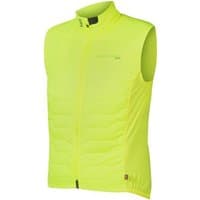 Neon yellow Endura Pro SL Primaloft Cycling Gilet II, sleeveless with high collar and front zipper.
