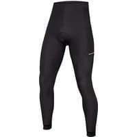 Black Endura Xtract cycling tights with 400 Series gel pad, elastic waistband, and reflective logo on thigh.