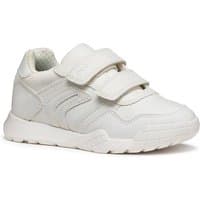 White Geox J Rann-E sneakers, infant size 10, with dual velcro straps and textured sole.