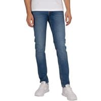 Blue slim-fit jeans by Jack & Jones with a mid-rise waist, subtle fading, and classic five-pocket design.