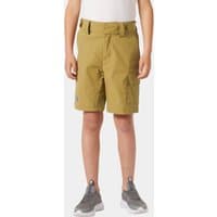 Brown Helly Hansen juniors' quick-dry cargo shorts with belt loops, side pockets, and knee-length fit.