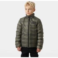 Black Helly Hansen Juniors’ Marka Insulator Jacket with quilted design, high collar, and HH logo on chest.