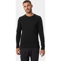 Black Helly Hansen Durawool crew long sleeve shirt, 2XL, with raglan sleeves and a fitted design.