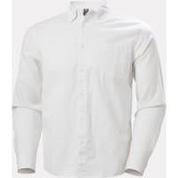 White Helly Hansen men's casual shirt, button-down, long sleeves, chest pocket, size XL.