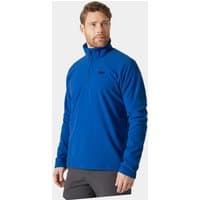 Blue Helly Hansen men's fleece with 1/2 zip, long sleeves, and high collar, size L.