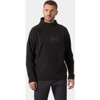 Black Helly Hansen men's hoodie with logo on chest, long sleeves, and drawstring hood, size XL.