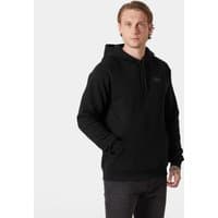 Black Helly Hansen men's hoodie, XL, with drawstring hood and front kangaroo pocket.