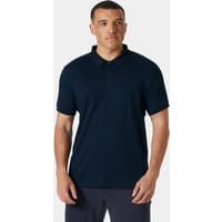 Navy Helly Hansen men's half-zip polo shirt with short sleeves and a subtle logo on the chest.