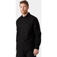 Grey Helly Hansen men's flannel shirt, organic cotton, button-up, long sleeves, size 2XL.