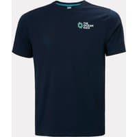 Navy Helly Hansen men's T-shirt with "The Ocean Race" logo on chest, size 2XL, crew neck design.