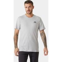 Grey Helly Hansen Nord Graphic Tshirt, short sleeves, crew neck, small logo on chest, cotton mix fabric.