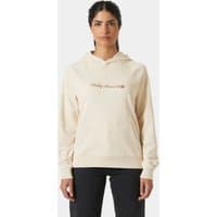 White Helly Hansen women’s hoodie, size XS, with front logo and kangaroo pocket.