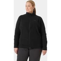 Black Helly Hansen women's fleece jacket, full zip, high collar, long sleeves, plus size 2X.