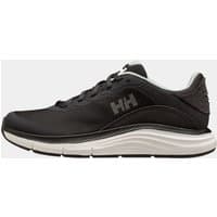Black Helly Hansen women’s marine lifestyle shoes with white sole and HH logo on side, size 4.5.