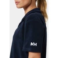 Navy Helly Hansen women's towelling dress, short sleeves, collar, HH logo on sleeve, size XS.