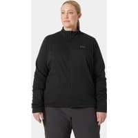 Black Helly Hansen women's fleece jacket, full-zip, high collar, long sleeves, plus size 1X.