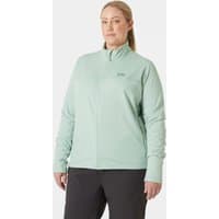 Helly Hansen green fleece jacket for women, size 2X, with zip front and high collar.