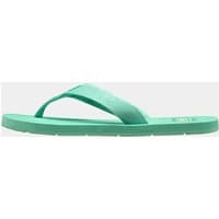 Green Helly Hansen women's sandals with logo, featuring a wide strap and textured sole.
