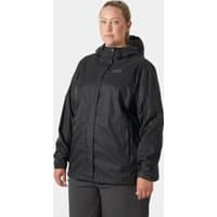 Black Helly Hansen women's jacket with hood, front zipper, and logo on chest, size 3X.