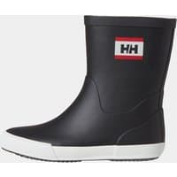 Black Helly Hansen women's Nordvik 2 wellies with white sole and HH logo on the side.
