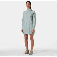Green Helly Hansen women's cover-up dress, XS, with long sleeves and a high collar.