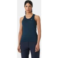 Navy Helly Hansen women's singlet, sleeveless with a round neckline, small logo on chest, size XS.
