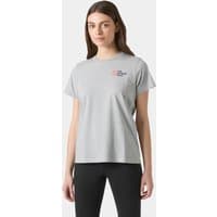 Gray Helly Hansen women's T-shirt, short sleeves, small logo on chest, size S.