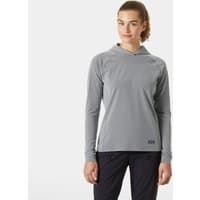 Gray Helly Hansen women's hoodie, long sleeves, small logo on hem, size S.
