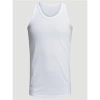 White Jack & Jones tank top, size L, with a classic sleeveless design and round neckline.