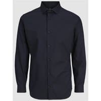 Black Jack & Jones Bla Parker shirt, long sleeves, button-up front, medium size, classic collar.