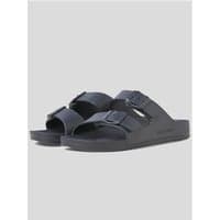 Anthracite Jack & Jones Croxton sandals, size 43, with dual buckle straps and contoured footbed.