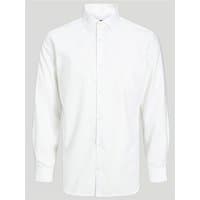 White Jack & Jones slim fit shirt, long sleeves, button-up front, classic collar, size 2XL.