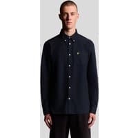 Dark navy cotton Oxford shirt with button-down collar and Lyle & Scott logo on chest.