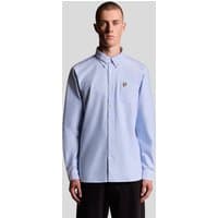 Light blue cotton Oxford shirt with button-down collar and embroidered logo on chest.