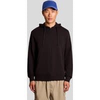 Black Lyle & Scott men's zip hoodie with drawstring hood, lightweight fabric, and front pockets.