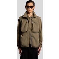 Green Lyle & Scott men's gilet, lightweight ripstop fabric, zip front, high collar, large front pockets.