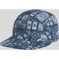 Navy baseball cap with stained glass print, featuring Lyle & Scott logo on the front panel.
