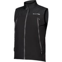 Black men's gilet with high collar, zip pockets, and PrimaLoft® insulation by Endura.