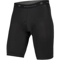 Black men's padded cycling liner shorts with elastic waistband and smooth finish by Endura.