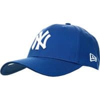 Navy New Era baseball cap with white embroidered logo and curved brim.