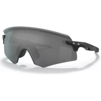Matte black Oakley Encoder sunglasses with Prizm black lenses and sleek wraparound design.
