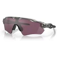 Oakley Radar EV Path sunglasses with grey ink frame and Prizm Road black lenses, featuring a sleek, sporty design.