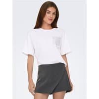 Dark grey melange wrap skort with a diagonal front overlay and a sleek, minimalist design.