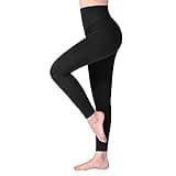 Black high-waisted leggings, buttery soft, opaque, tummy control, plus size, ideal for workout or yoga.