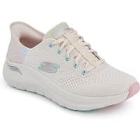 Natural Skechers Slip-ins: Arch Fit 2.0 Trainers with pastel accents, breathable mesh upper, and cushioned sole.