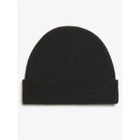 Black knitted beanie hat with folded cuff and subtle Superdry&Co logo embroidery.