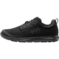 Black Helly Hansen Feathering trainers with mesh upper, lace-up closure, and logo on the side.